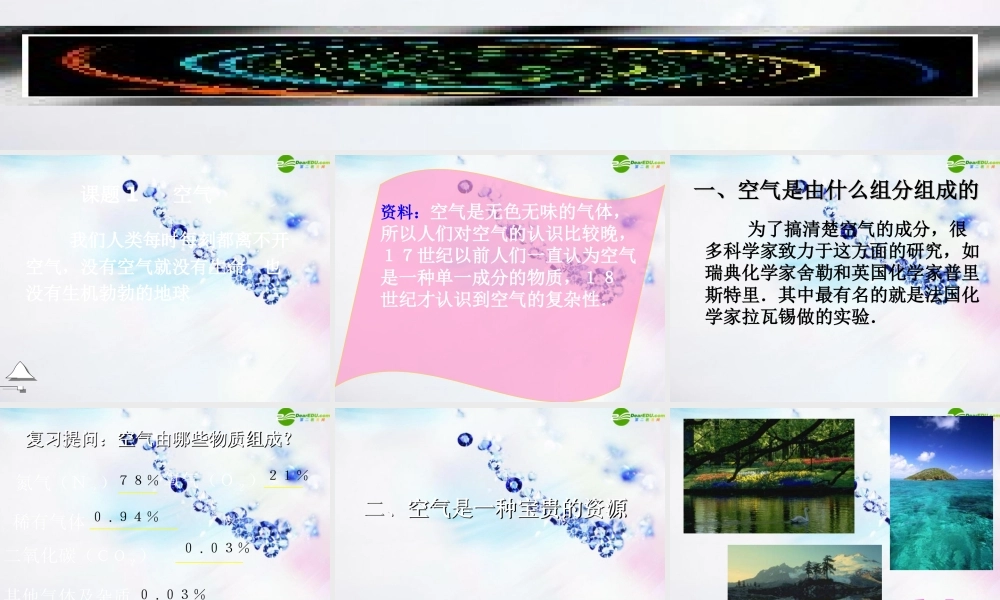 九年级化学上册 空气(第2课时)课件 人教新课标版 课件