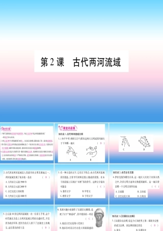 2018秋九年级历史上册 第1单元 古代亚非文明 第2课 古代两河流域习题课件 新人教版 课件