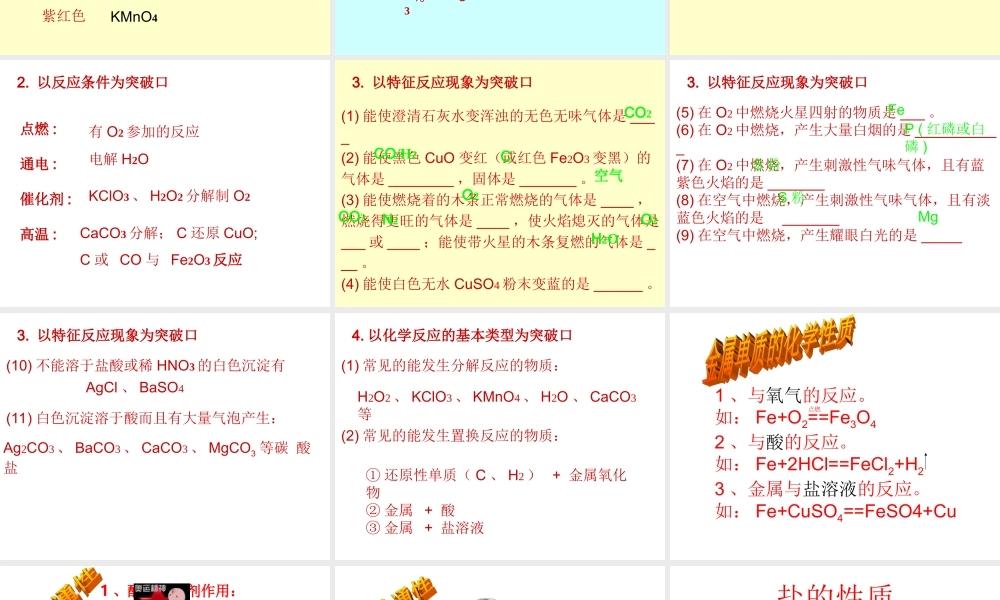 九年级化学上册 化学推断题复习课件 人教新课标版 课件