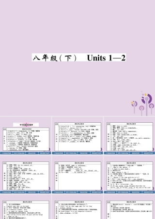 (贵阳专版)中考英语总复习 第1部分 教材知识梳理篇 八下 Units 1 2(精讲)课件