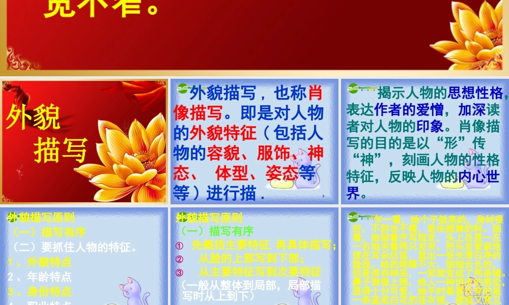 中考语文作文训练指导课件 肖像描写 课件