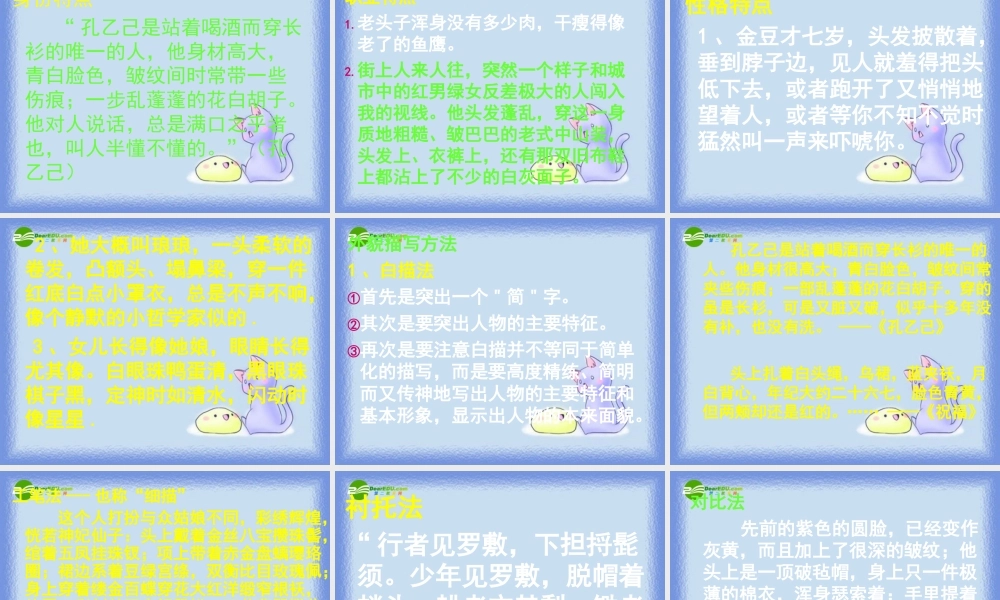 中考语文作文训练指导课件 肖像描写 课件