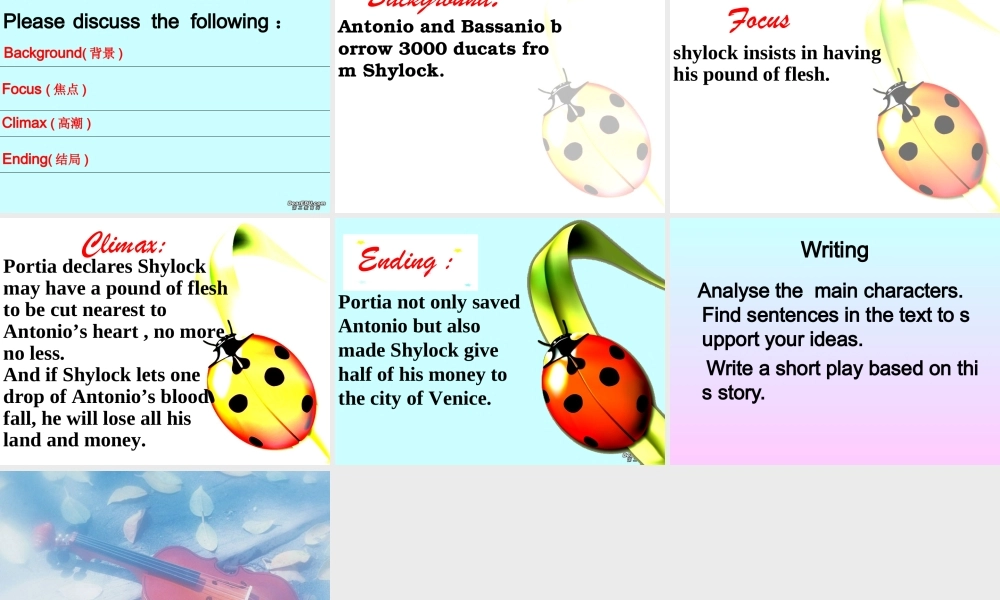 Unit19 The Merchant of Venice integrating skills高二英语课件