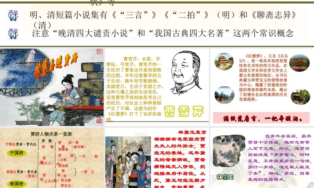 中国古典小说 高二语文精品课件大集合7 高二语文精品课件大集合7