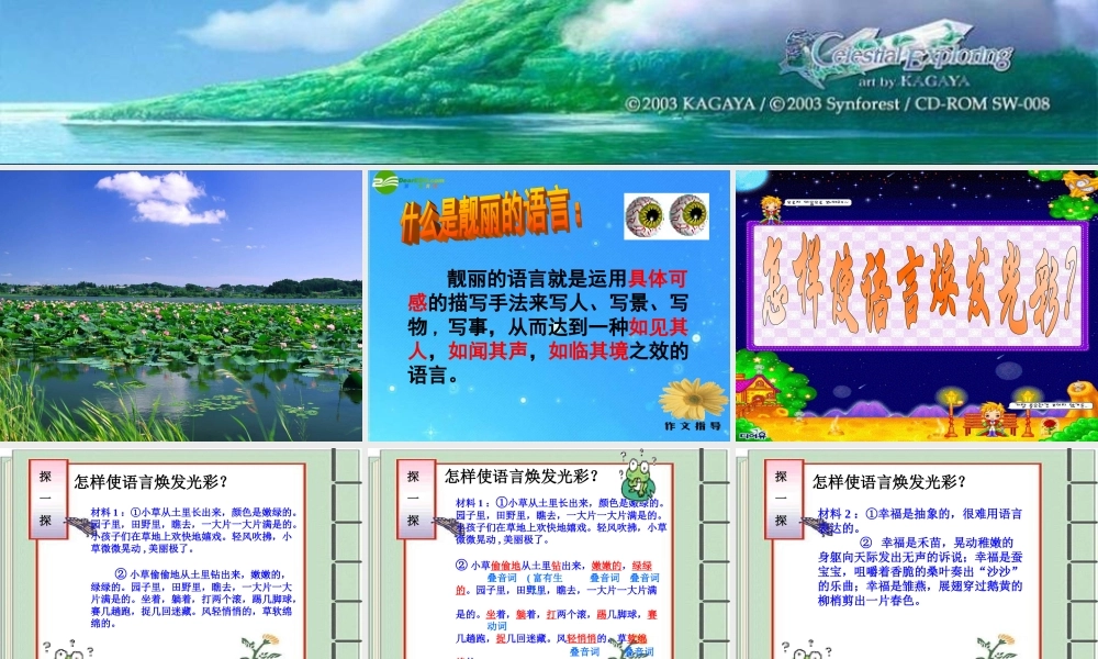 中考语文专题复习 点燃文采 让作文语言焕发光彩 课件