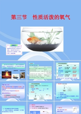 九年级化学上册 第三节 性质活泼的氧气同步授课课件 鲁教版 课件
