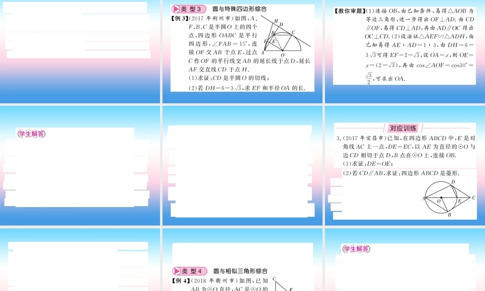 (课标版通用)中考数学总复习 第二轮 小专题集训 题型专攻 小专题(八)习题课件