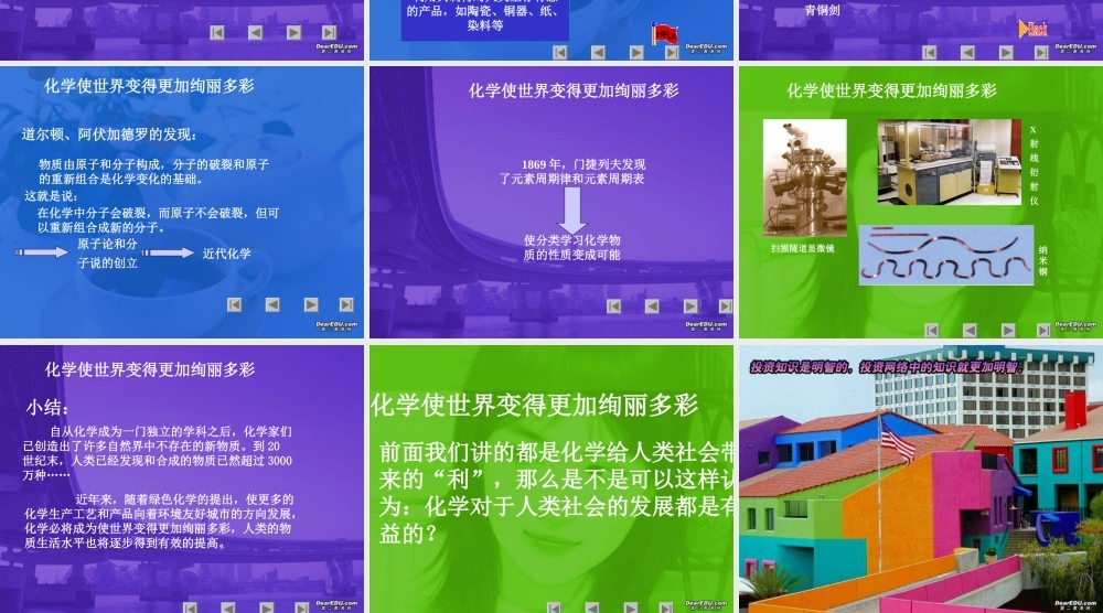 九年级化学化学使世界变得更加绚丽多彩 新课标 人教版 课件