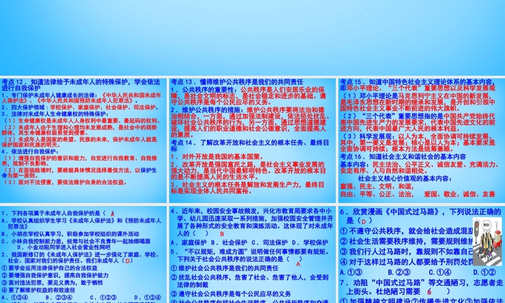 九年级 考点12 16复习课件