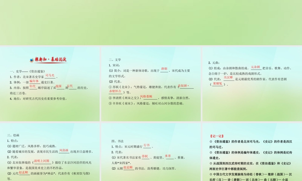 七年级历史下册 第二单元 第14课(灿烂的宋元文化)课件 新人教版 课件