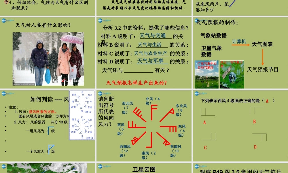 七年级地理上册 3.1 多变的天气课件(新版)新人教版 课件