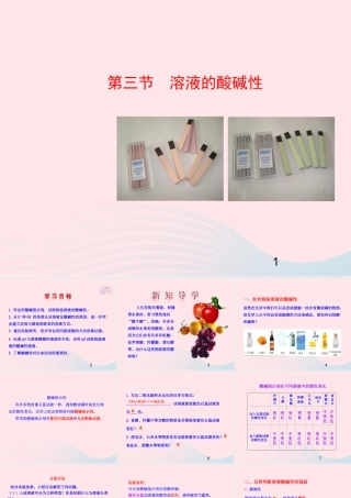 九年级化学下册 第七单元 第三节 溶液的酸碱性课件 鲁教版 课件