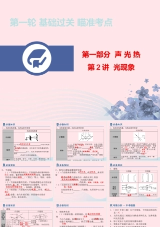 中考物理总复习 第一轮 基础过关 瞄准考点第2讲 光现象课件