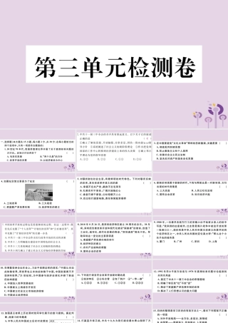 (玉林专版)八年级历史下册 第三单元 中国特色社会主义道路检测卷习题课件 新人教版 课件