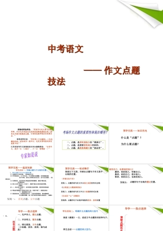 中考语文 作文点题技法课件 苏教版 课件