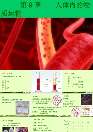 九年级下册 第四单元 第9章 人体内的物质运输课件 北师大版 课件