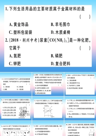 九年级化学下册 摸底集训篇 卷一 化学基础知识题习题课件 新人教版 课件
