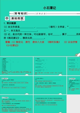 中考语文总复习 第一部分 教材基础自测 八下 古诗文 小石潭记课件 新人教版 课件