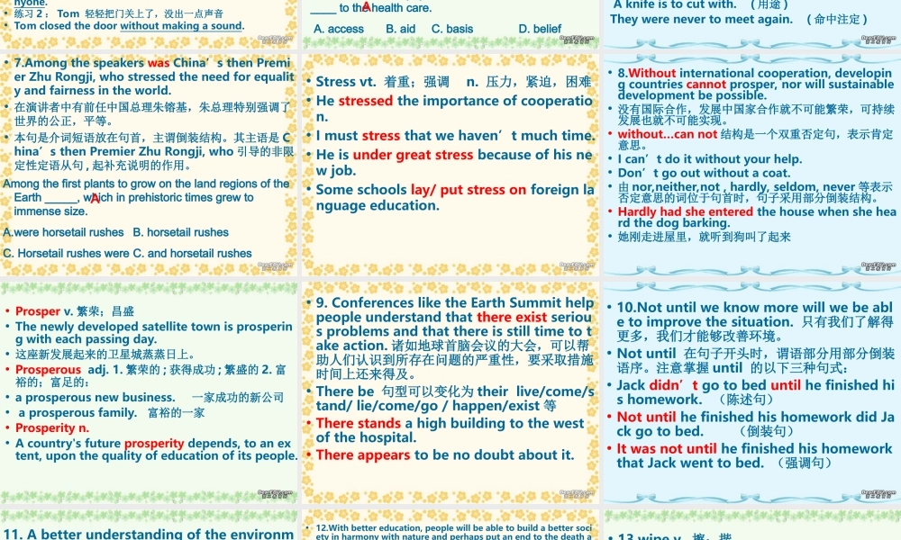 Unit 9 language points-5-shshi 高二英语复习课件[整理二套]新课标 人教版 高二英语复习课件[整理二套]新课标 人教版