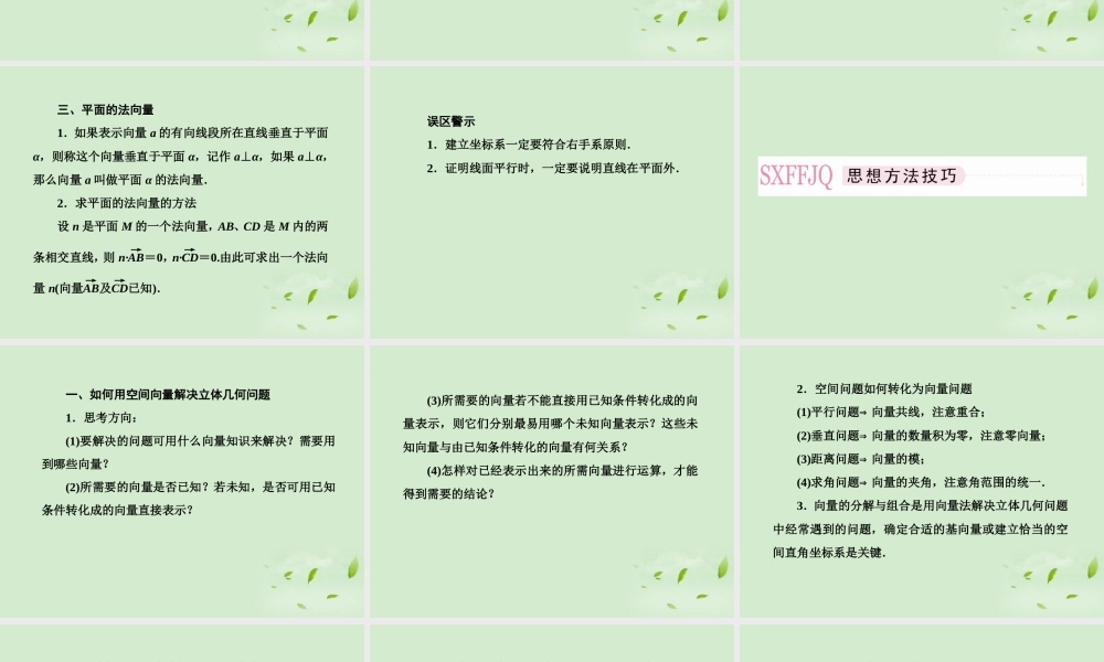 7 用向量方法证明平行与垂直课件 理 新人教A版 课件