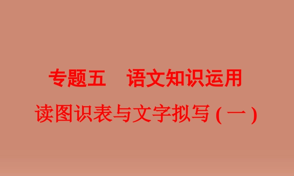 中考语文 第二篇 语文知识积累与运用 专题五 语文知识运用 读图识表与文字拟写(一)练习课件