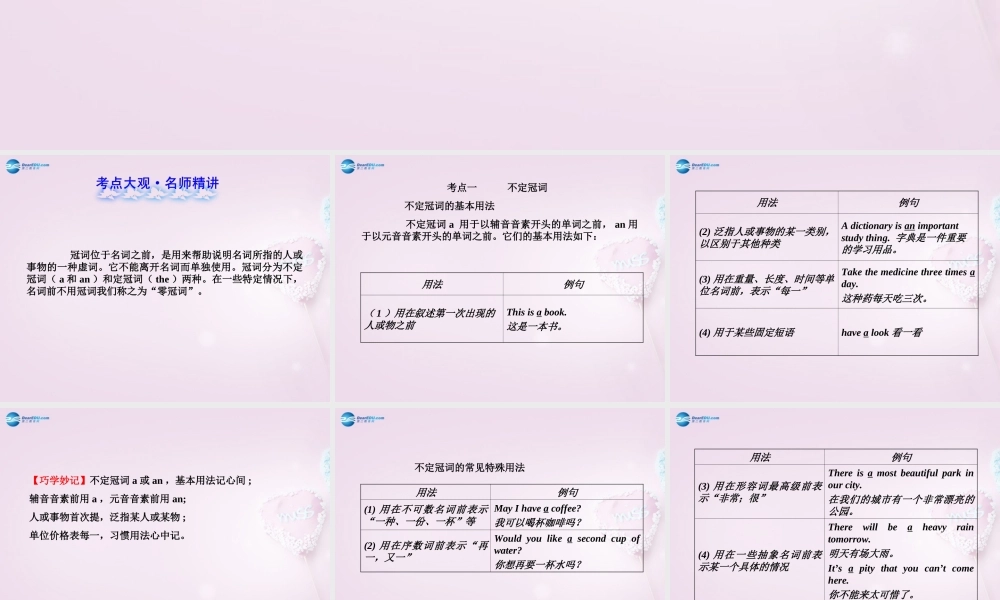 中考英语 冠词复习课件3 课件