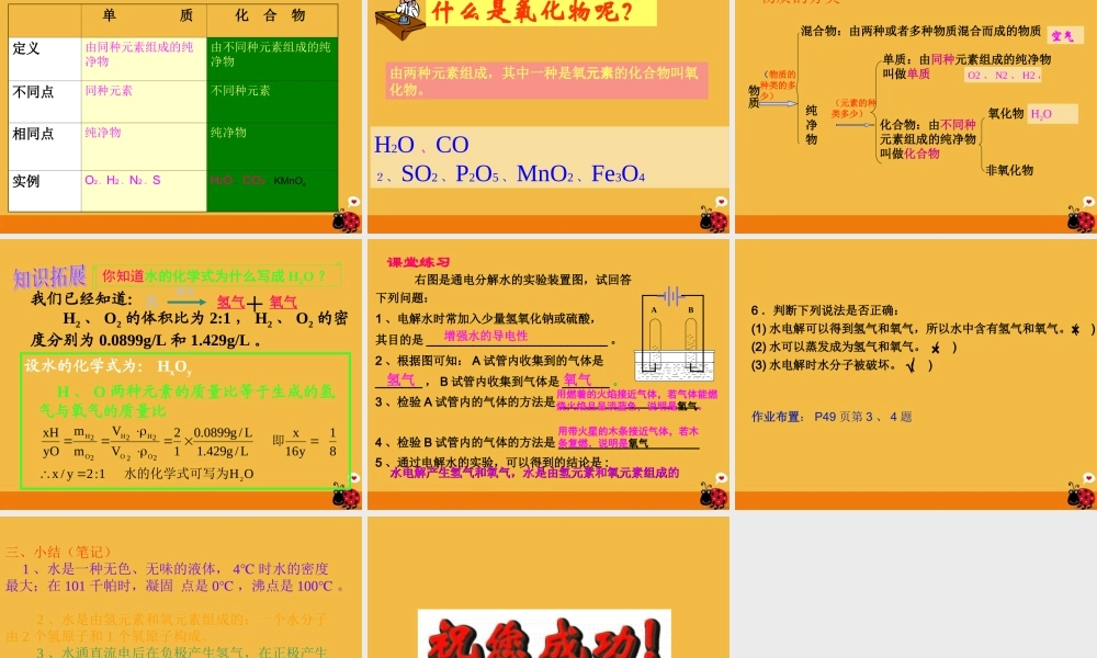 九年级化学上册 第三单元(自然界的水)课题1 水的组成 课件 人教新课标版 课件