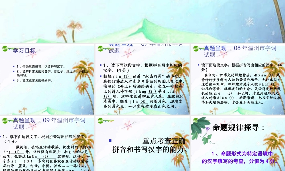 中考语文复习 字词专题课件