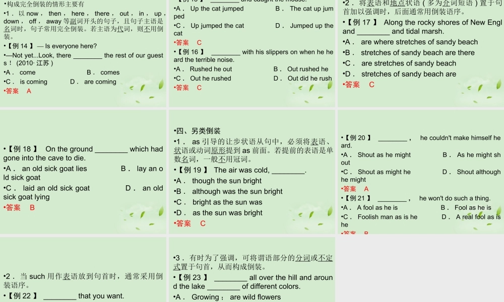7第七章倒装句课件(江苏专用) 课件