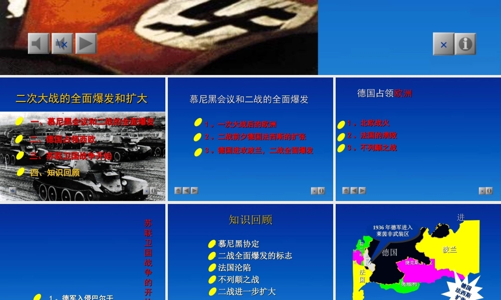 九年级历史下册 37(第二次世界大战的爆发)课件 鲁教版 课件