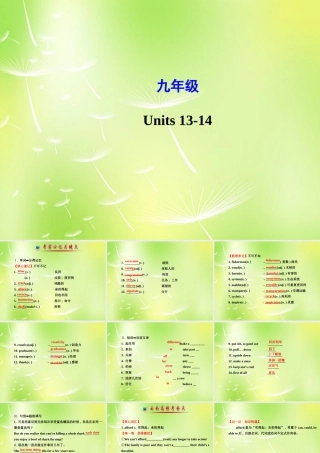 中考英语 Units 13 14复习课件 人教新目标版 课件