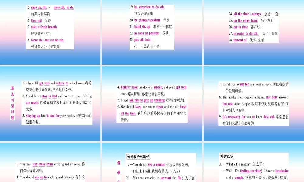 中考英语准点备考 第一部分 教材系统复习 考点精讲六 八上 Unit 2课件