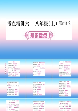 中考英语准点备考 第一部分 教材系统复习 考点精讲六 八上 Unit 2课件