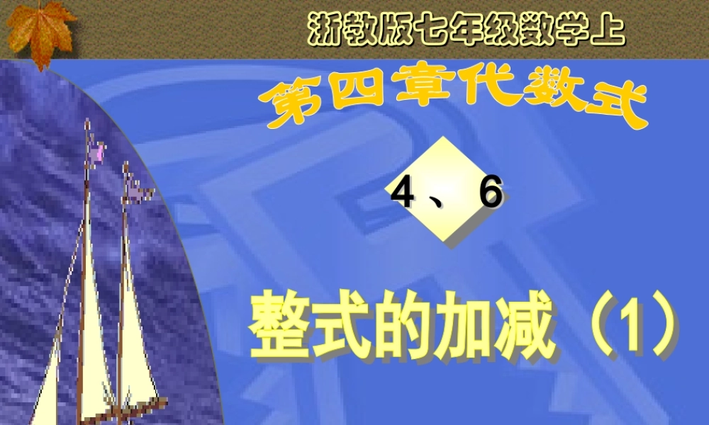 4.6 整式的加减(1) 浙江省初一数学(上)全部课件整理 浙教版
