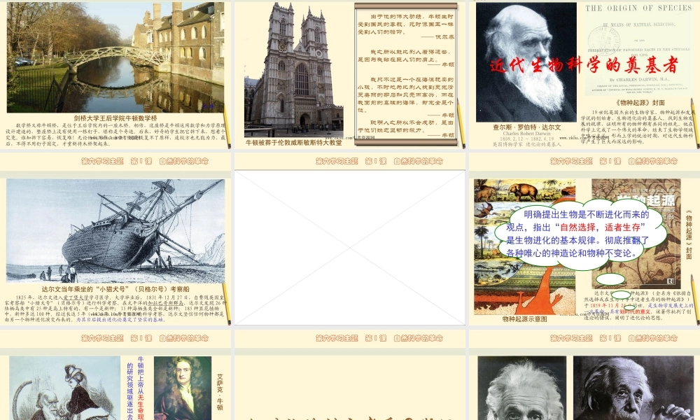 九年级历史下册 61(自然科学的革命)课件 川教版 课件