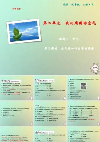 九年级化学上册 第2单元 我们周围的空气 课题1 空气 第2课时 空气是一种宝贵的资源作业课件 (新版)新人教版 课件