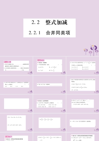七年级数学上册 第2章 整式加减 2.2 整式加减 2.2.1 合并同类项课件 (新版)沪科版 课件