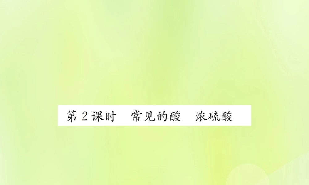 九年级化学下册 第十单元 酸和碱 课题1 第2课时 常见的酸浓硫酸复习课件 (新版)新人教版 课件