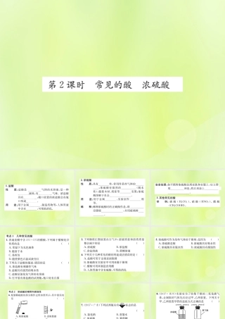 九年级化学下册 第十单元 酸和碱 课题1 第2课时 常见的酸浓硫酸复习课件 (新版)新人教版 课件