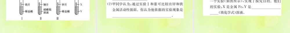 九年级化学下册 第八单元 金属和金属材料 实验活动4 金属的物理性质和某些化学性质复习课件 (新版)新人教版 课件
