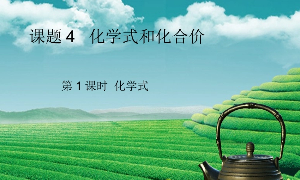九年级化学上册 第四单元 自然界的水 课题4 化学式与化合价 第1课时 化学式课堂导学课件 (新版)新人教版 课件