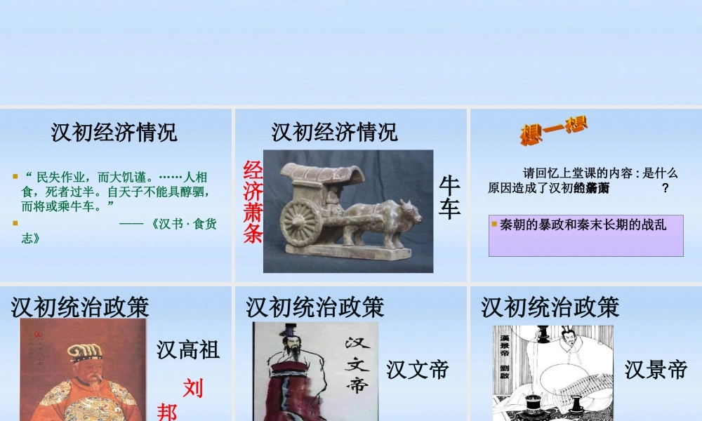 七年级历史上册 第三单元统一国家的建立第12课大一统的汉朝课件 人教新课标版 课件