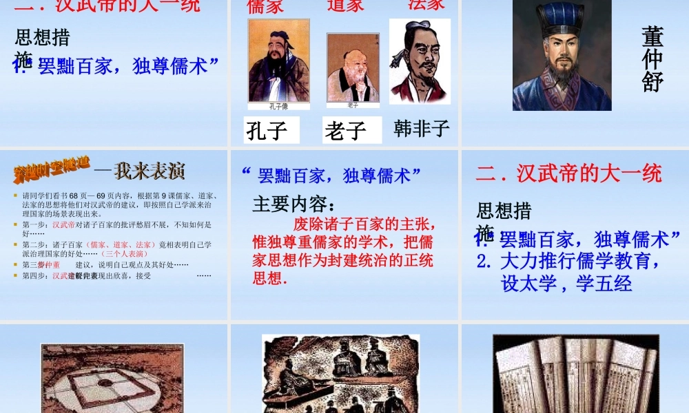 七年级历史上册 第三单元统一国家的建立第12课大一统的汉朝课件 人教新课标版 课件