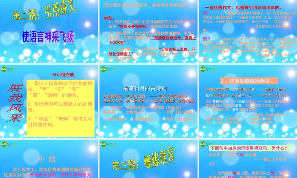 中考语文写作 怎样使作文语言生动起来课件