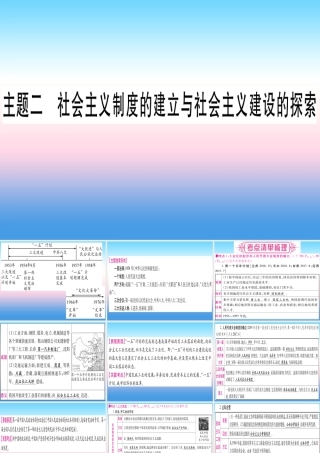 (甘肃专用)中考历史总复习 第一篇 考点系统复习 板块三 中国现代史 主题二 社会主义制度的建立于社会主义建设的探索(精讲)课件