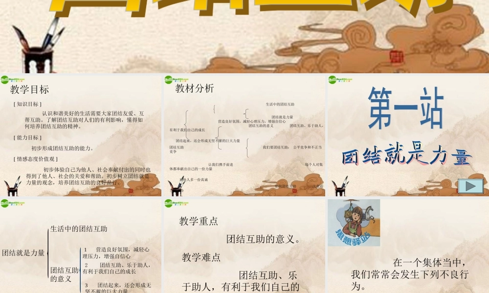 七年级政治下册 第12课(团结互助)第1站课件 北师大版 课件