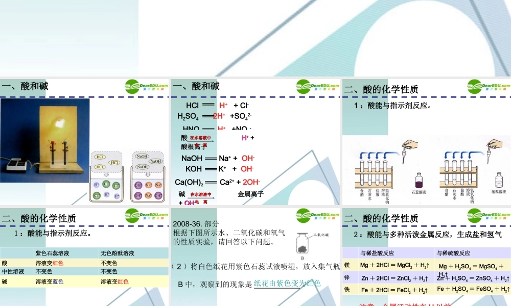 九年级化学下册  酸和碱课件 人教新课标版 课件