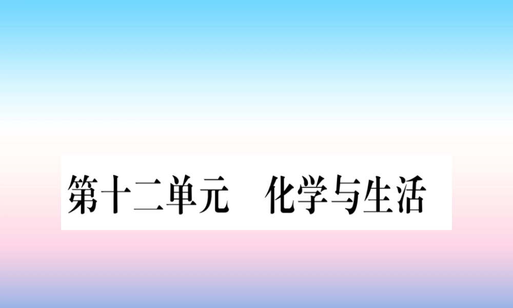 (云南专用)中考化学总复习 第1部分 教材系统复习 九下 第12单元 化学与生活(精练)课件
