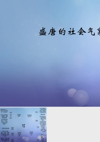 (秋季版)七年级历史下册 第五单元 第3课 盛唐的社会景象(思维导图)素材 川教版 素材