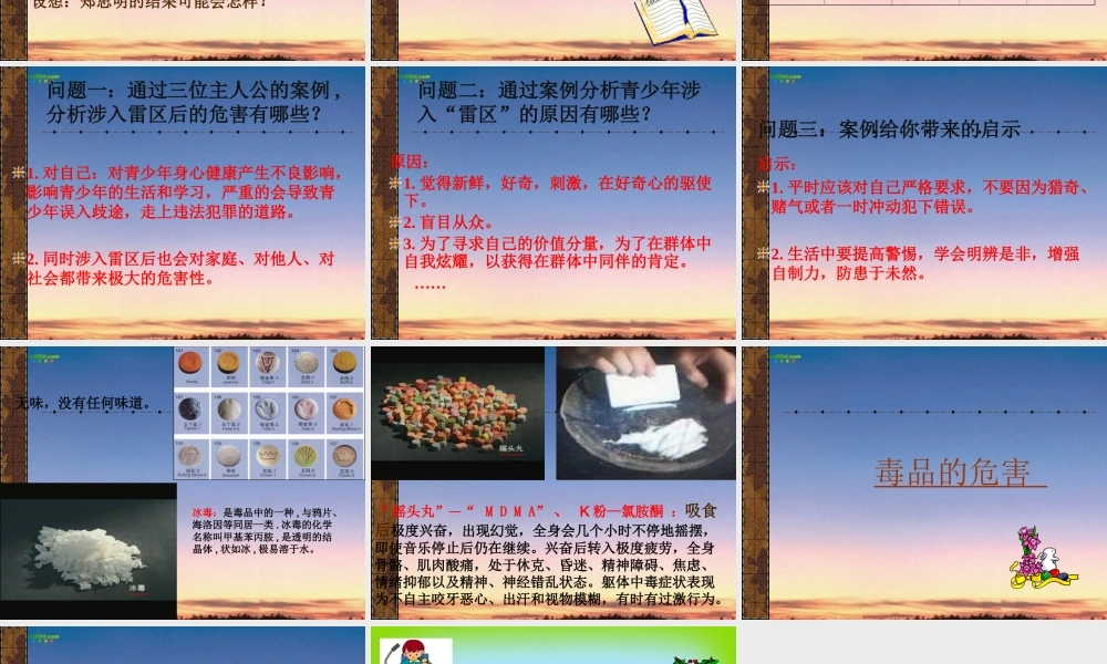 七年级政治下册 第三课(生活中的雷区)课件1 人民版 课件